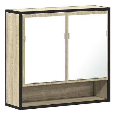 (sonoma oak) vidaXL Bathroom Mirror Cabinet Smoked Oak 65x20x60 cm Engineered Wood