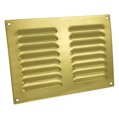 242 x 165mm Hooded Louvre Airflow Vent Polished Brass Internal Door Plate