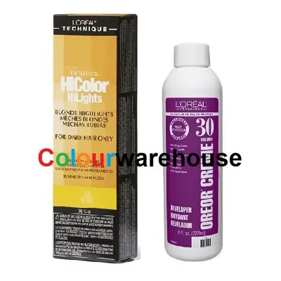 (Ash Blonde, Dev (Vol. 30) 8oz) L'Oreal HiColor Ash Blonde HiLights For Dark Hair Only