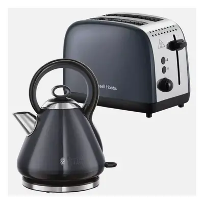 Russell Hobbs Traditional Kettle & Slice Toaster Kitchen Set (Grey)