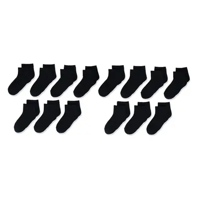 cotton Ankle Socks, Pairs, Black, Large