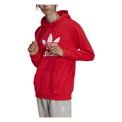 adidas Originals Mens Adicolor Classics Trefoil Hoodie Vivid RedWhite Large