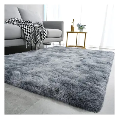 (200cm x 290cm (6ft 7" x 9ft 6")- Large Area Rug) Grey Shaggy Rugs Living Room Bedroom Runner Ma