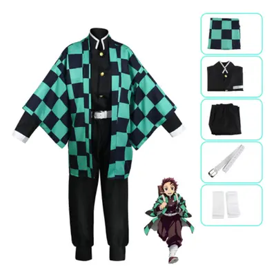 (Kamado Tanjirou Suit, 120cm) Demon Slayer Kids Cosplay Kamado Nezuko Tanjiro Kimono Robes Costu