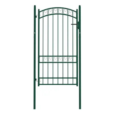 (green, x cm) vidaXL Fence Gate with Arched Top Steel Entrance Gate Green/Black Multi Sizes