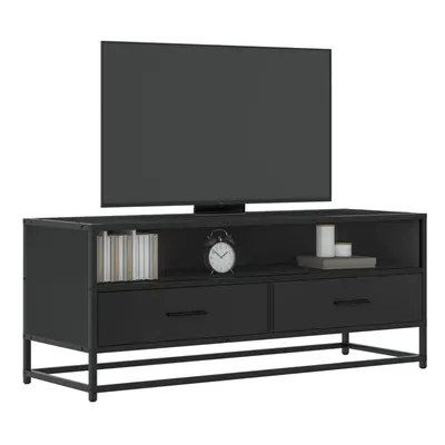 vidaXL TV Cabinet Black 100x34.5x40 cm Engineered Wood and Metal