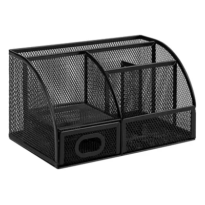 Amazon Basics Mesh Pen Holder and Organizer Black 9.1"" x 5.9"" x 5.5''