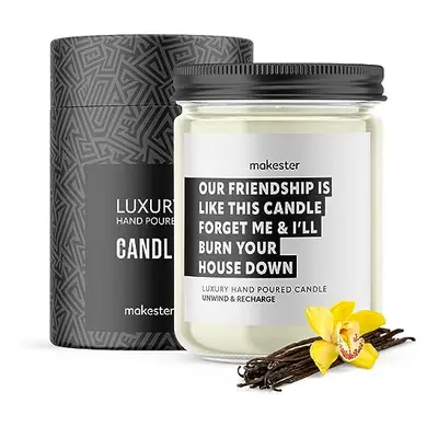 Friendship Candle - 220g Soy Wax with Madagascan Vanilla, Jasmine & Sugared Almond - for a Best 