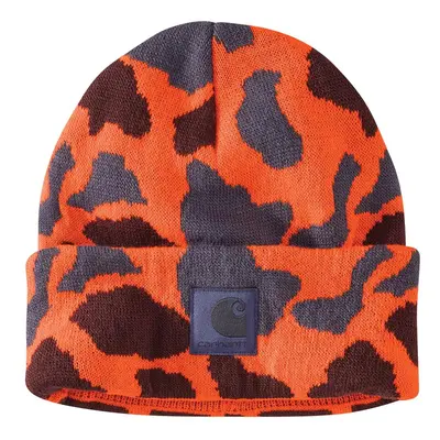 Carhartt Men's Knit Beanie Bright Orange Duck Camo