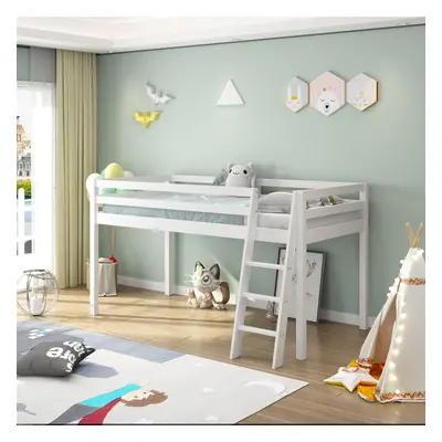 Mid sleeper Bed kids white 3ft single wooden childrens bedroom furniture