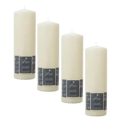 4 Prices Tall Altar Pillar Candle 250x80mm Unscented Smokeless Nondrip