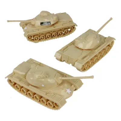 TimMee Toy Tanks for Plastic Army Men - Tan WW2 3pc - Made in USA