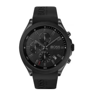 NEW HUGO BOSS VELOCITY BLACK RUBBER STRAP MENS WATCH GIFT