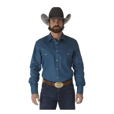 Wrangler Men's Big Cowboy Cut Western Long Sleeve Snap Work Shirt Firm