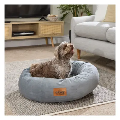 (Grey, Medium) Paws for Slumber Donut Pet Bed