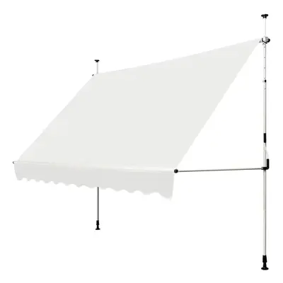 3.5M Telescopic Canopy Retractable Adjustable Clamp Awning Sun Shelter-Beige