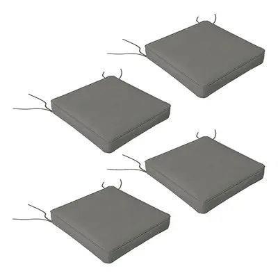 Outsunny Set of Outdoor Seat Cushion with Ties, for Patio Furniture, Grey