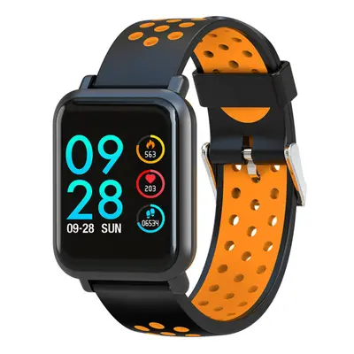 (Orange) 1.22'' IPS Color Screen Waterproof Smart Watch Blood Pressure Fitness Sport Bracelet