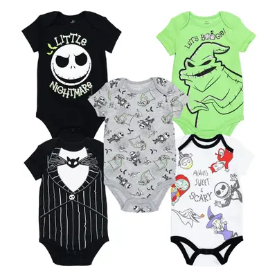 Disney Nightmare Before Christmas Jack Skellington Sally Infant Baby Boys Pack Bodysuits Multi M