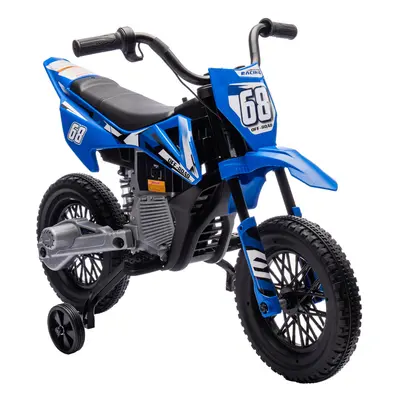 AIYAPLAY 12V Kids Electric Motorcycle w/ Twist Grip Throttle, Music, Blue