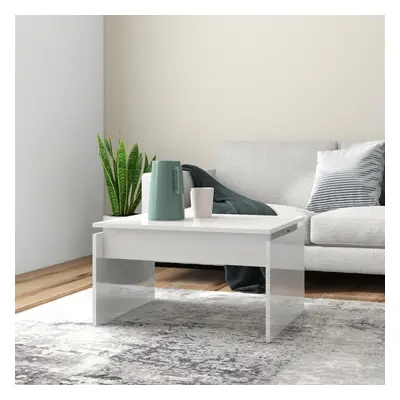 vidaXL Coffee Table High Gloss White Chipboard Home Couch Side Centre Table