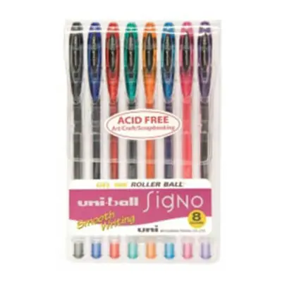 (Wallet of 8) Uni-Ball Signo Fine Gel Pen Assorted Color