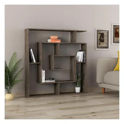 FWStyle Maze Bookcase Room Divider Shelving Unit Dark Coffee Modern Design