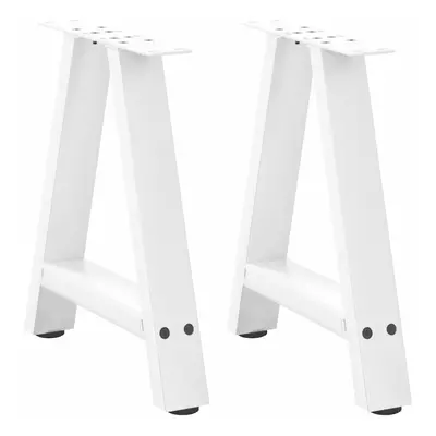 (white, x (42-43) cm) vidaXL Coffee Table Legs A-Shaped Desk Legs Metal Bar Stand DIY pcs Steel