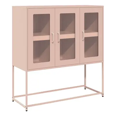 (pink) vidaXL Sideboard Black 100.5x39x107 cm Cold-rolled Steel storage cabinet