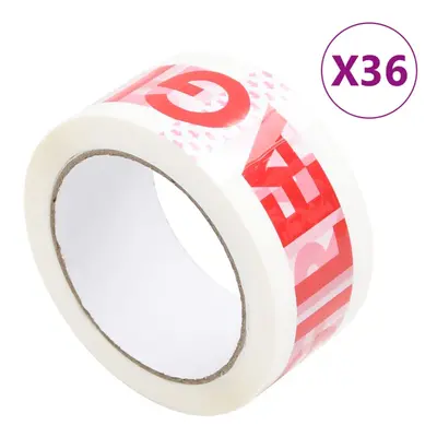 (36 pcs) vidaXL Packaging Tape Packing Boxes Parcel Tape Packing Tape Printed White