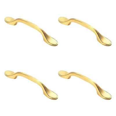 4x 128mm Shaker Style Cabinet Pull Handle 76mm Fixing Centres Satin Brass