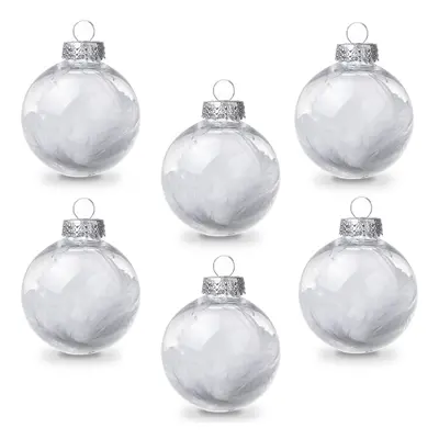 AMS 2.36''/24ct Clear Christmas Ball Pendant Shatterproof Plastic Ball