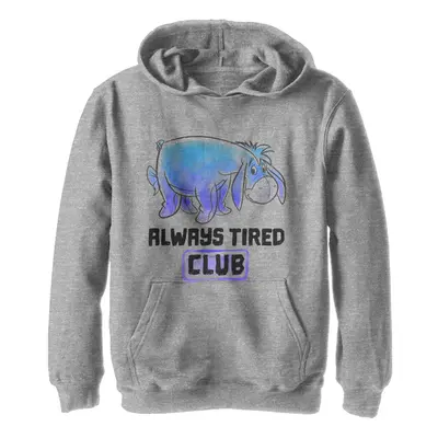 Disney Boy's Eeyore Tired Club Hoodie Athletic Heather Large