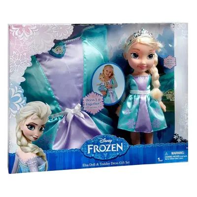 Disney Frozen Toddler Elsa Doll & Toddler Dress Gift Set