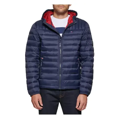 Tommy Hilfiger Mens Water Resistant Ultra Loft Filled Hooded Puffer Jacket Midnight Large