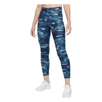 Nike Women's Dri-Fit One Mid Rise Camo Leggings (Thunder Blue/White