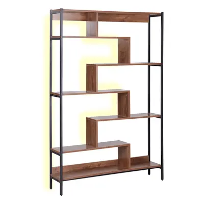 6 Tier Bookcase DAVEN Dark Brown