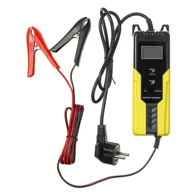 (EU Plug) Intelligent LCD 4.5-100AH Output 6V/2A 12V/4A Car Motorcycle Automatic Pulse Battery C