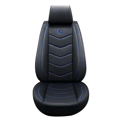 (Black&Blue) Universal Car Front Seat Cover Chair Cushion Pad Mat Protector W/ Headrest Cover