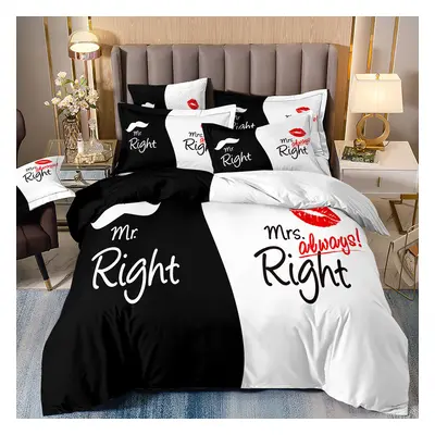 (Style 13, Double(200X200CM/3PCS)) Black white Couple Bedding Single Double Duvet Cover