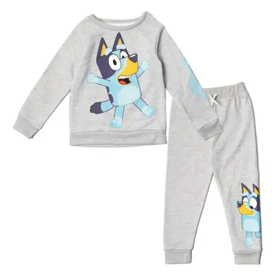 Bluey Little Boys Fleece Top and Pants Gray