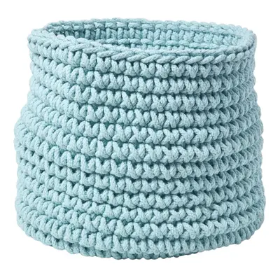 (Pastel Blue) Cotton Knitted Round Storage Basket, x cm