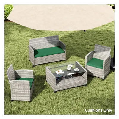 Outsunny 3PCs Rattan Garden Seat Cushions Pads for Patio Furniture Green