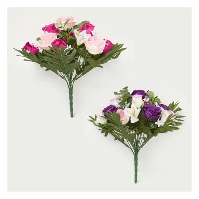 Rose & Lily Bouquet, Pink & Purple Set of