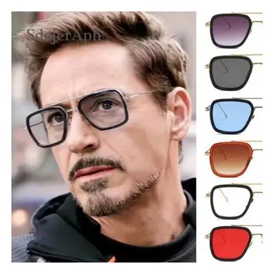 (Gold Red) Iron Man Avengers Tony Stark Men Oversized Sunglasses Shades Fashion Vintage Big Allo