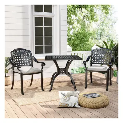 3-Piece Cast Aluminum Square Outdoor Dining Set