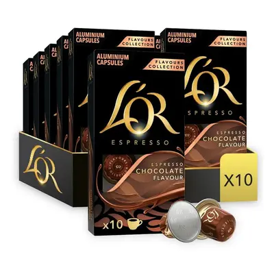 L'OR Espresso Chocolate Flavour Coffee Pods X10 (Pack of 10, Total Capsules)