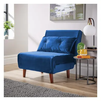 (Blue - Single) Morella Velvet Single / Double Folding Sofa Bed