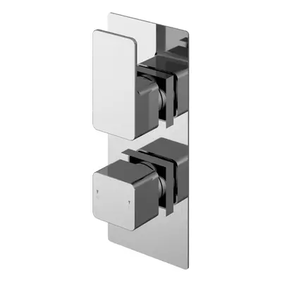 Square Concealed Thermostatic Twin Shower Valve (1 Outlet) - Chrome