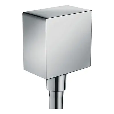 hansgrohe FixFit Wall Outlet Square with Non-Return Valve Chrome, Silver